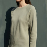 Cotton Polyester Stretch Rib Knit Fabric, 400 gsm — Khaki — mockup: scene