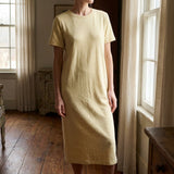 Light Yellow Marl French Terry, Cotton-Viscose — mockup: scene