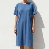 Polyester Stretch ITY Knit Fabric, 187 gsm, 165 cm — Blue — mockup: scene