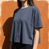 100% Cotton Jersey Knit Fabric, 135 gsm, 160 cm — Navy — mockup: scene