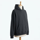 Cotton Stretch French Terry Fabric, 290 gsm, 170 cm — Black — mockup: sweatshirt hoodie