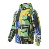 Blue Abstract Rib Knit, Polyester, 380 gsm — mockup: sweatshirt hoodie