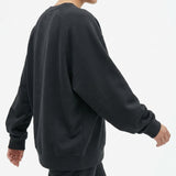 Cotton Stretch French Terry Fabric, 220 gsm, 185 cm — Black — mockup: sweatshirt hoodie