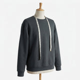 Brushed Polyester Cotton French Terry Fabric, 280 gsm, 190 cm — Grey — mockup: sweatshirt hoodie