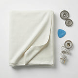 Polyester Viscose Stretch French Terry Fabric, 250 gsm, 160 cm — White — mockup: sweatshirt hoodie