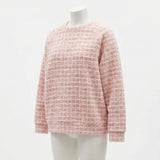 Pink Grid Bouclé, Polyester — mockup: sweatshirt hoodie
