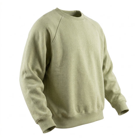 Light Green Heathered-Marl Rib Knit, Cotton, 473 gsm