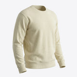Cotton Stretch Rib Knit Fabric, 350 gsm, 125 cm — Yellow — mockup: sweatshirt hoodie
