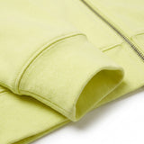 Cotton Polyester French Terry Fabric, 210 gsm, 170 cm — Yellow — mockup: sweatshirt hoodie