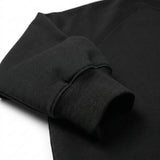 Polyester Cotton Knit Fabric, 350 gsm, 185 cm — Black — mockup: sweatshirt hoodie