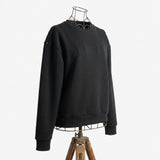 Polyester Stretch Rib Knit Fabric, 360 gsm, 120 cm — Black — mockup: sweatshirt hoodie