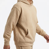 Jacquard Polyester Cotton Knit Fabric, 355 gsm, 152 cm — Beige — mockup: sweatshirt hoodie