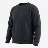 Cotton Stretch Rib Knit Fabric, 405 gsm, 110 cm — Navy — mockup: sweatshirt hoodie