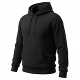 Cotton Stretch Rib Knit Fabric, 404 gsm, 165 cm — Black — mockup: sweatshirt hoodie