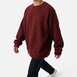 Slub Polyester Cotton Stretch Chunky Knit Fabric, 365 gsm, 140 cm — Red — mockup: sweatshirt hoodie