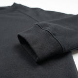 Cotton Stretch Rib Knit Fabric, 380 gsm, 120 cm — Black — mockup: sweatshirt hoodie