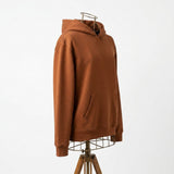 Polyester Cotton French Terry Fabric, 260 gsm — Brown — mockup: sweatshirt hoodie