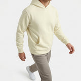 100% Cotton French Terry Fabric, 230 gsm, 155 cm — Yellow — mockup: sweatshirt hoodie