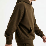 Brushed Polyester Viscose Stretch Rib Knit Fabric, 390 gsm, 160 cm — Green — mockup: sweatshirt hoodie