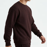 Polyester Stretch Rib Knit Fabric, 500 gsm, 140 cm — Brown — mockup: sweatshirt hoodie