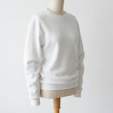 Polyester Viscose Stretch Rib Knit Fabric, 460 gsm, 140 cm — White — mockup: sweatshirt hoodie
