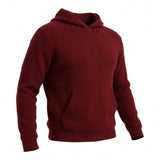 Viscose Nylon Blend Stretch Rib Knit Fabric, 380 gsm, 160 cm — Red — mockup: sweatshirt hoodie