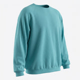 Polyester Cotton Stretch Rib Knit Fabric, 365 gsm, 110 cm — Blue — mockup: sweatshirt hoodie