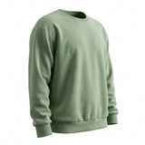 Brushed Polyester Stretch Rib Knit Fabric, 476 gsm, 176 cm — Green — mockup: sweatshirt hoodie