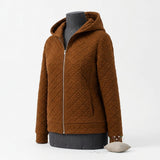 Brown Hearts Jacquard, Poly-Cotton — mockup: sweatshirt hoodie