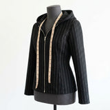 Light Grey Vertical-Stripe Interlock Knit, Viscose-Nylon — mockup: sweatshirt hoodie
