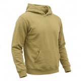 Brushed Cotton Polyester French Terry Fabric, 280 gsm, 176 cm — Khaki — mockup: sweatshirt hoodie