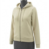 Brushed Cotton Polyester French Terry Fabric, 275 gsm, 170 cm — Khaki — mockup: sweatshirt hoodie