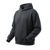 Polyester Stretch French Terry Fabric, 290 gsm, 190 cm — Black — mockup: sweatshirt hoodie