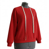 Viscose Stretch Rib Knit Fabric, 370 gsm, 130 cm — Red — mockup: sweatshirt hoodie