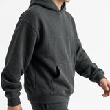 100% Cotton Chunky Knit Fabric, 500 gsm, 150 cm — Grey — mockup: sweatshirt hoodie