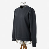 Polyester Viscose Stretch French Terry Fabric, 210 gsm, 165 cm — Navy — mockup: sweatshirt hoodie
