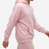 Brushed Cotton Polyester French Terry Fabric, 225 gsm, 178 cm — Pink — mockup: sweatshirt hoodie