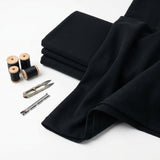 Polyester Stretch Rib Knit Fabric, 345 gsm, 170 cm — Black — mockup: sweatshirt hoodie