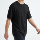Black Marl Rib Knit, Tencel Lyocell — mockup: tshirt