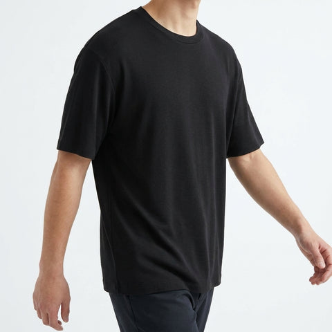 Black Marl Rib Knit, Tencel Lyocell