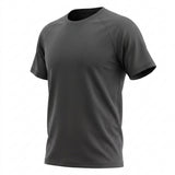 Polyester Cotton Piqué Knit Fabric, 206 gsm, 160 cm — Grey — mockup: tshirt