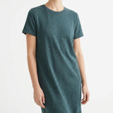 Dark Teal Marl Scuba Knit, Linen-Cotton — mockup: tshirt