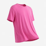 Polyester Stretch Milk Silk Knit Fabric, 145 gsm, 175 cm — Pink — mockup: tshirt