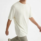 Cotton Viscose Jersey Knit Fabric, 135 gsm, 160 cm — White — mockup: tshirt