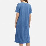 Polyester Stretch ITY Knit Fabric, 187 gsm, 165 cm — Blue — mockup: tshirt