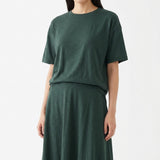 Polyester Stretch ITY Knit Fabric, 200 gsm, 160 cm — Green — mockup: tshirt