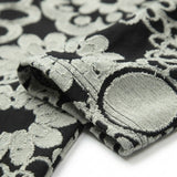 Jacquard Viscose Polyester Stretch Jersey Knit Fabric, 158 gsm, 175 cm — Black — mockup: tshirt