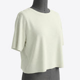 Slub Modal Cotton Stretch Jersey Knit Fabric, 145 gsm, 165 cm — Beige — mockup: tshirt