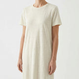 100% Linen Jersey Knit Fabric, 195 gsm, 160 cm — Khaki — mockup: tshirt