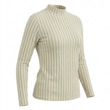 Light Beige Stripe Jersey Knit, Poly-Cotton — mockup: tshirt